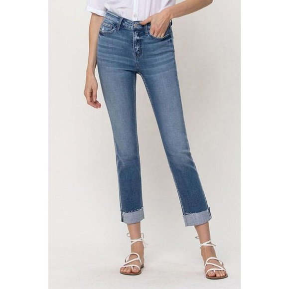 Flying Monkey Denim - FLYING MONKEY | MID RISE CROPPED SLIM STRAIGHT